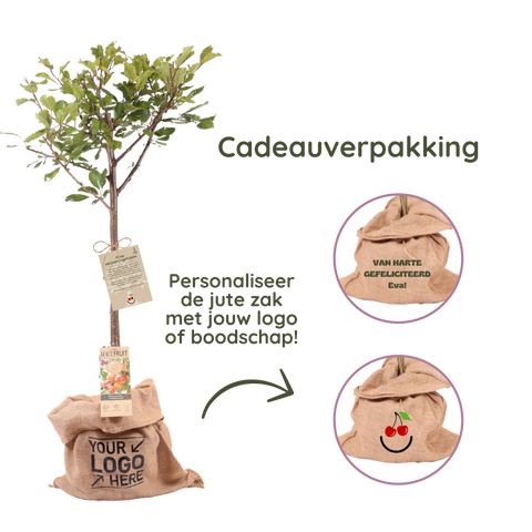 Gepersonaliseerde jute zak, cadeauverpakking